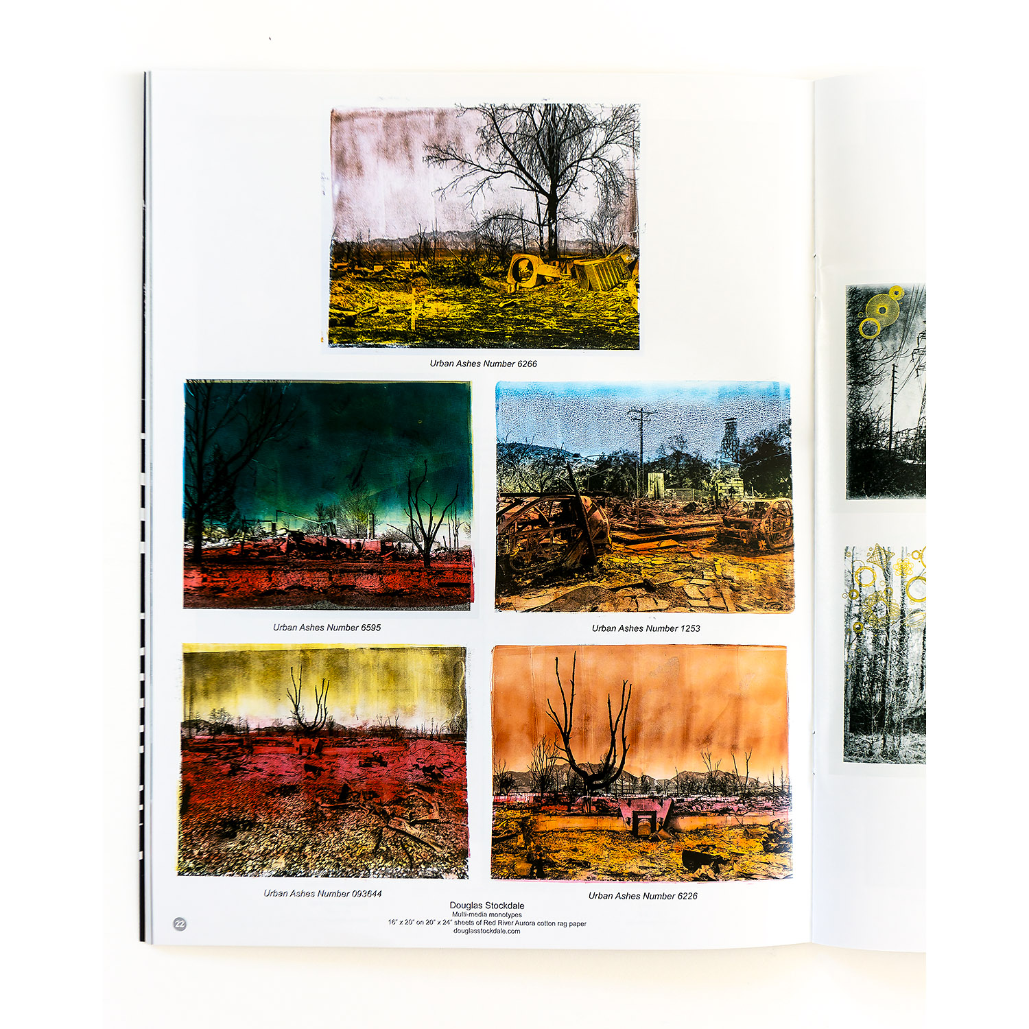 Urban Ashes – multi-media monotypes featured in The Hand magazine